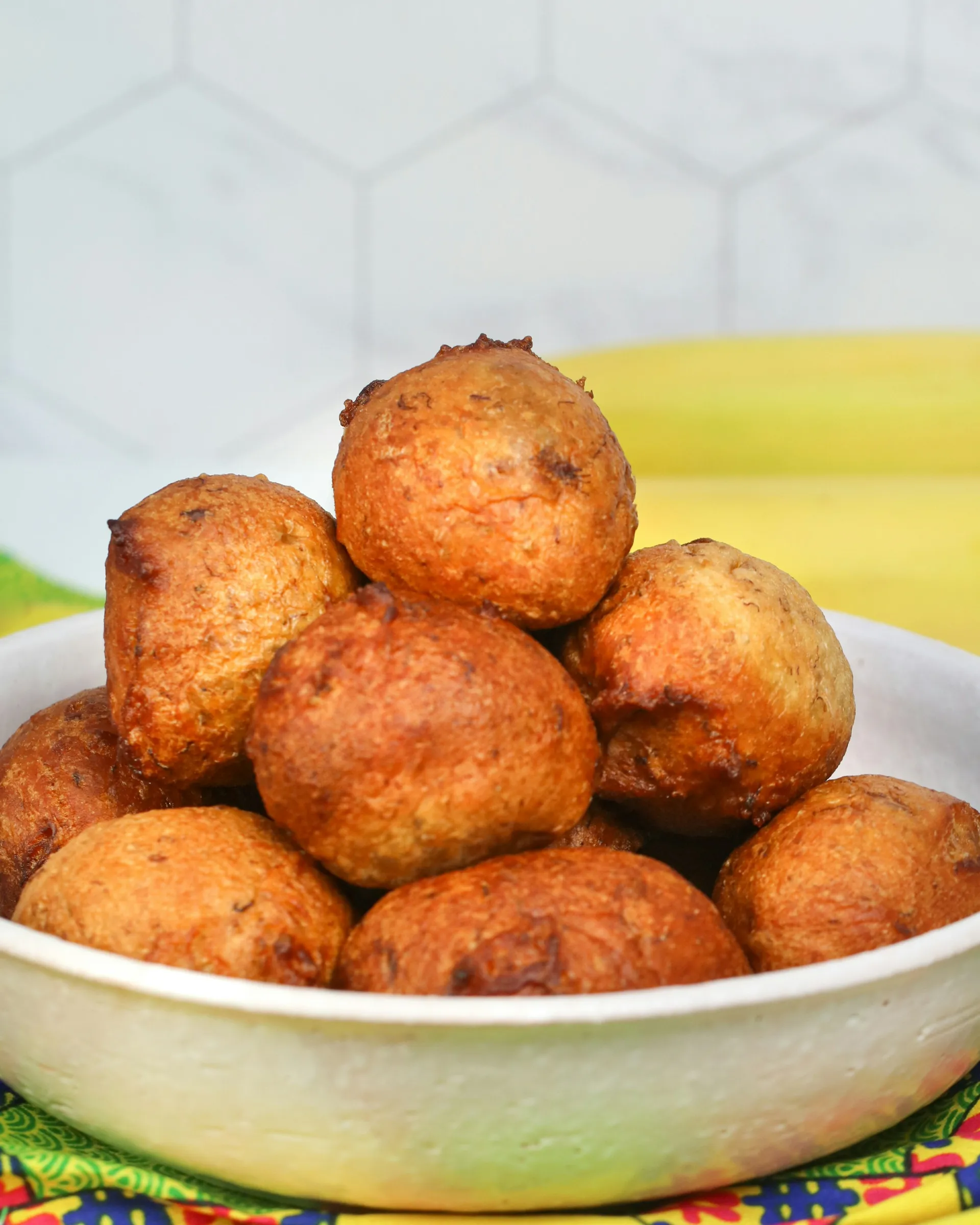 Golden puff puff pieces
